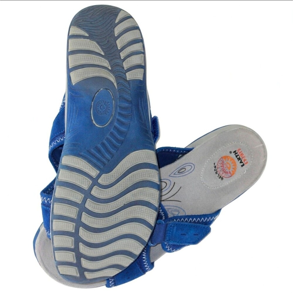 Earth Spirit Gelron Women’s Navy Blue Adjustable Strap Sandals Sz 11 Gel Cushion